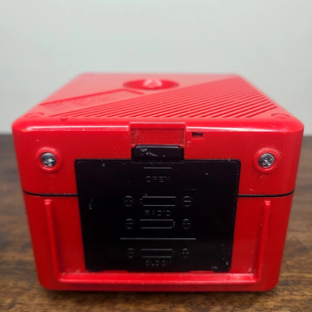 Vintage Sony Red Cube Clock Radio Alarm Melody ICF-A10W Retro Futurism TESTED